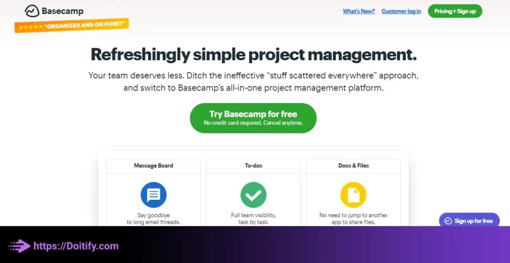 نرم‌افزار مدیریت پروژه آنلاین Basecamp
